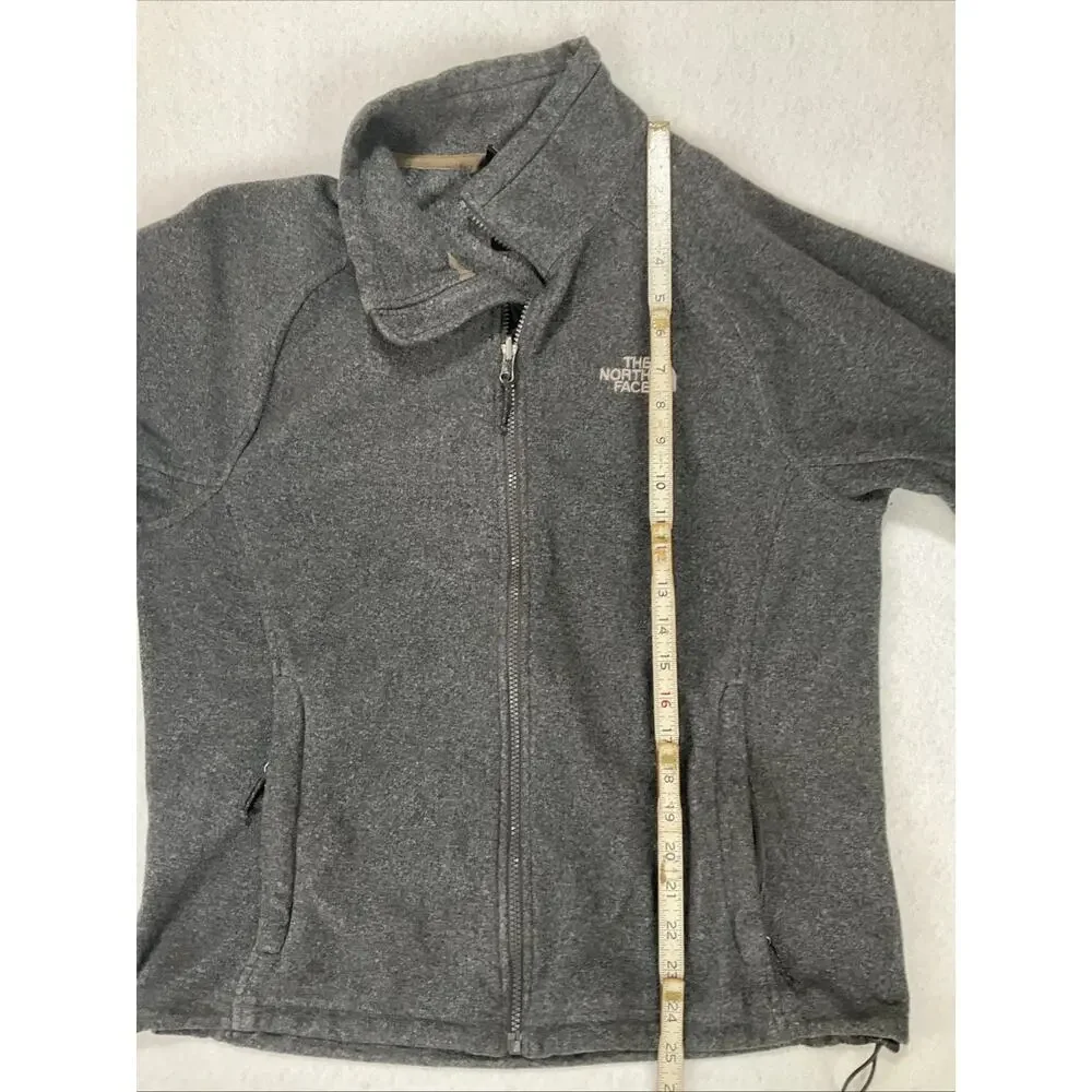 Vintage The North Face Full Zip Grey Fleece Jacket Adjustable Gorpcore worn-in M